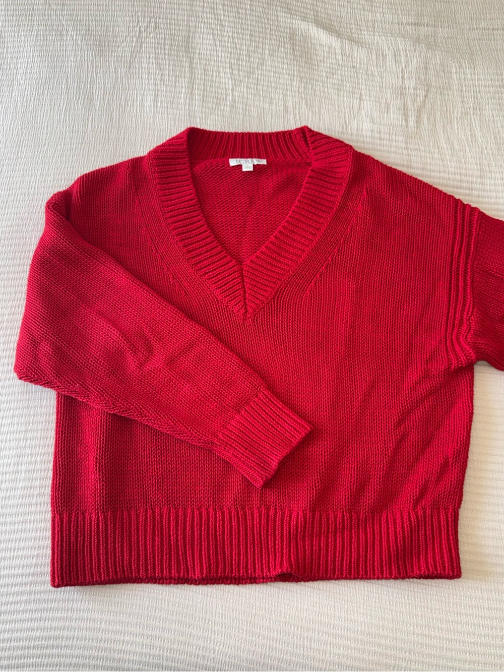 J. Crew Red V-Neck Sweater